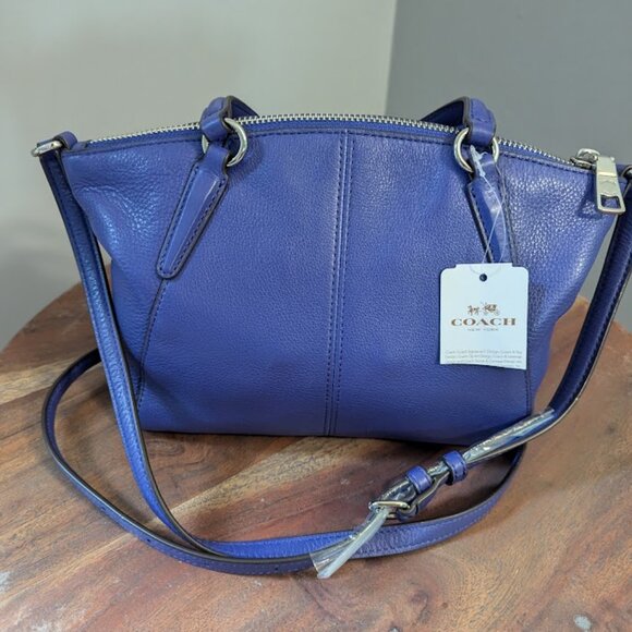 Coach Kelsey crossover pebble leather in purple NWT - Picture 2 of 7